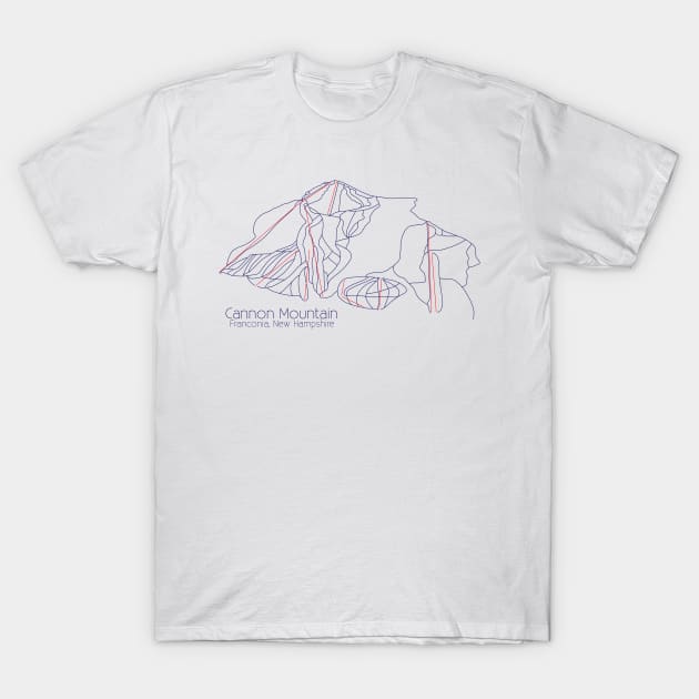 Cannon Mountain Trail Map T-Shirt by ChasingGnarnia